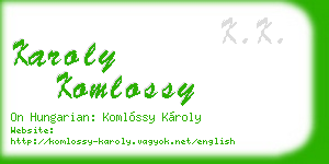 karoly komlossy business card